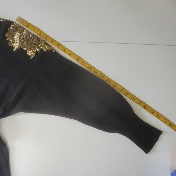 Spree International Gold Beaded Lambswool Large sweater - Picture 8 of 9